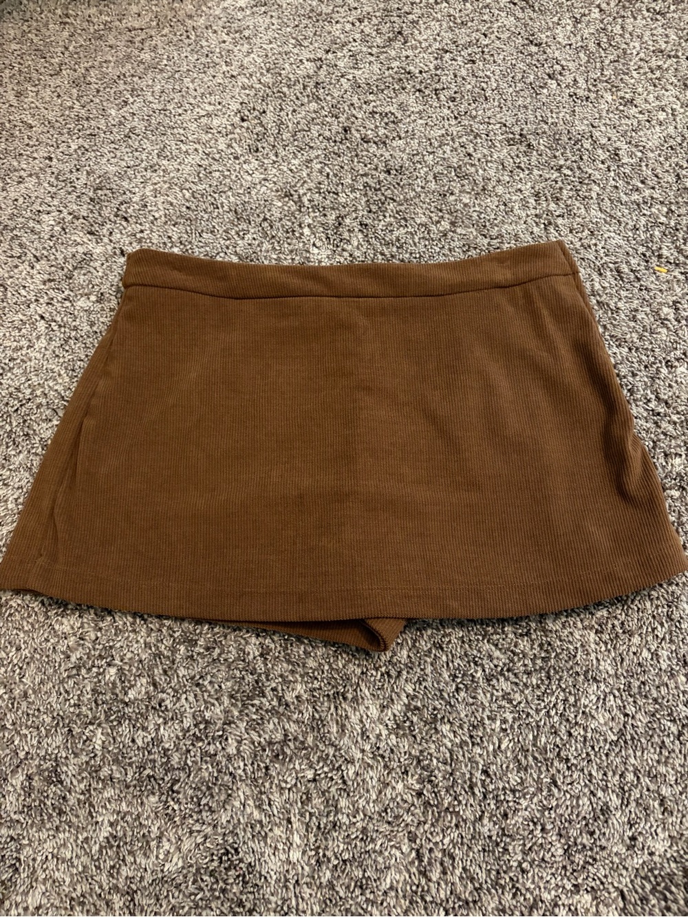 Altar'd State Brown Ribbed Knit Midi Skort